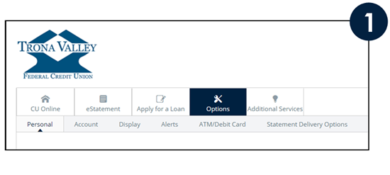 Login to Online Banking, click Options, then click Statement Delivery Options