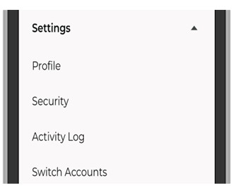 Tap Settings on a mobile device then tap Switch Accounts or click Switch Accounts on a desktop.