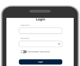 Enter your Username and Password and click Login. Note: You can elect to save Username and enable biometrics on your mobile device.