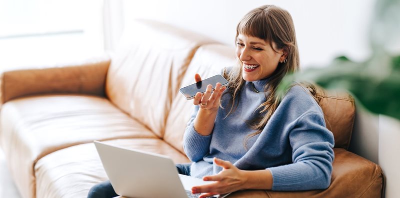 image of woman using smartphone