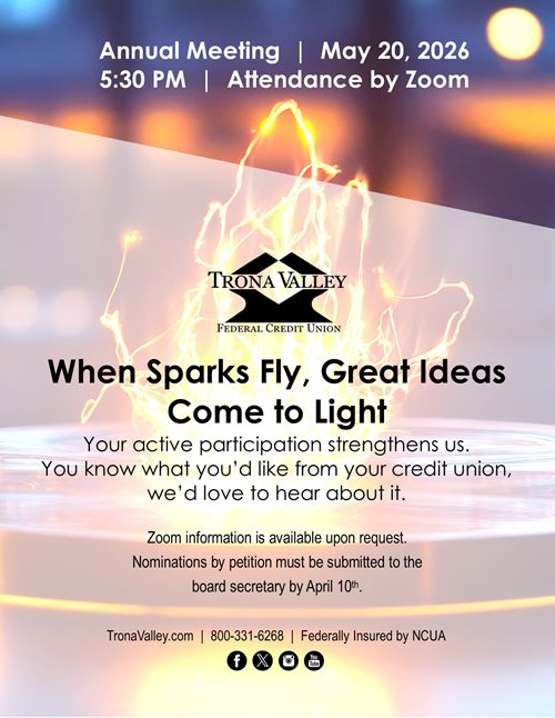 Annual Meeting is Maay 20, 2026, 5:30 PM, attendance by Zoom