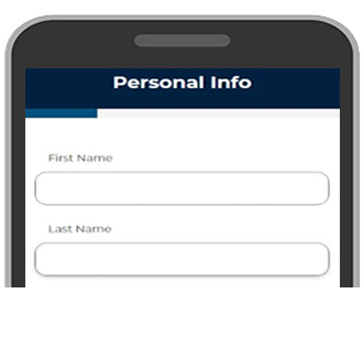 Complete all the required fields and tap Next.Note: You will need your account number to complete registration.