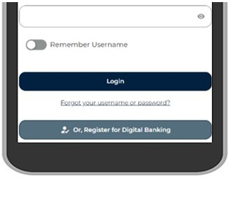 Tap Register for Digital Banking.