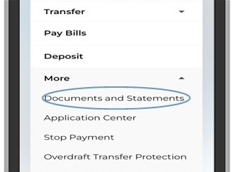 Tap on More and then Documents and Statements