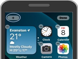 iOS: On the Home Screen, touch and hold an empty space until the apps jiggle. Tap the + button in the upper-left corner.Android: On the Home Screen, tap and hold on any available space. Next tap on the Widget icon.